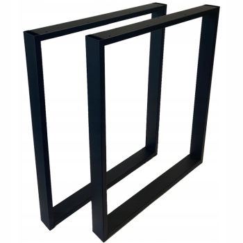 Nogi metalowe do stołu, loftowe, czarne 60x72cm, profil 6x2cm 2 szt, Drewik